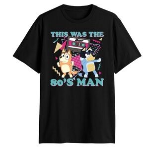 Bluey Mens & Big Men's 80's Man Graphic Tee Shirt